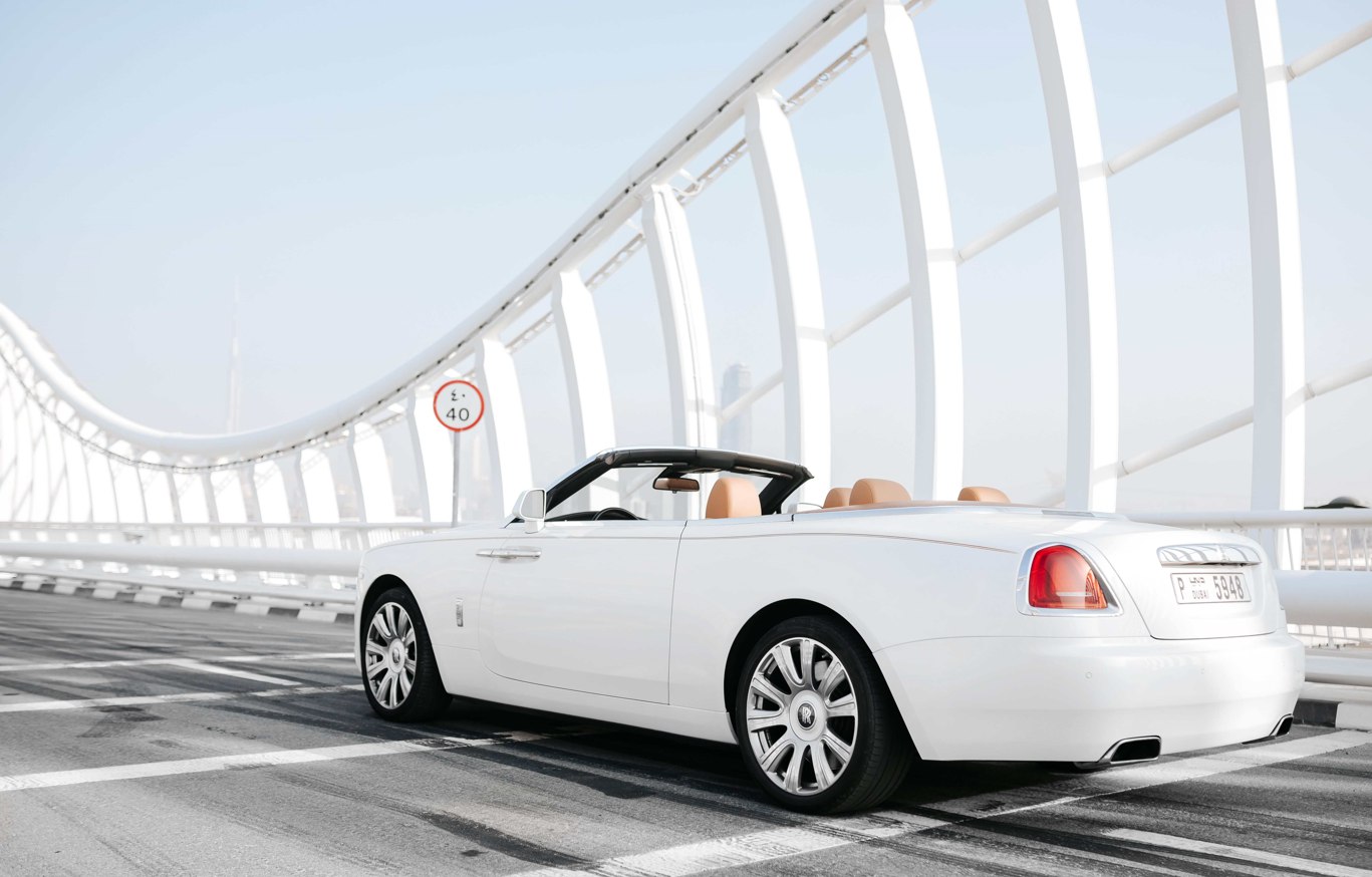 convertible white car Dubai