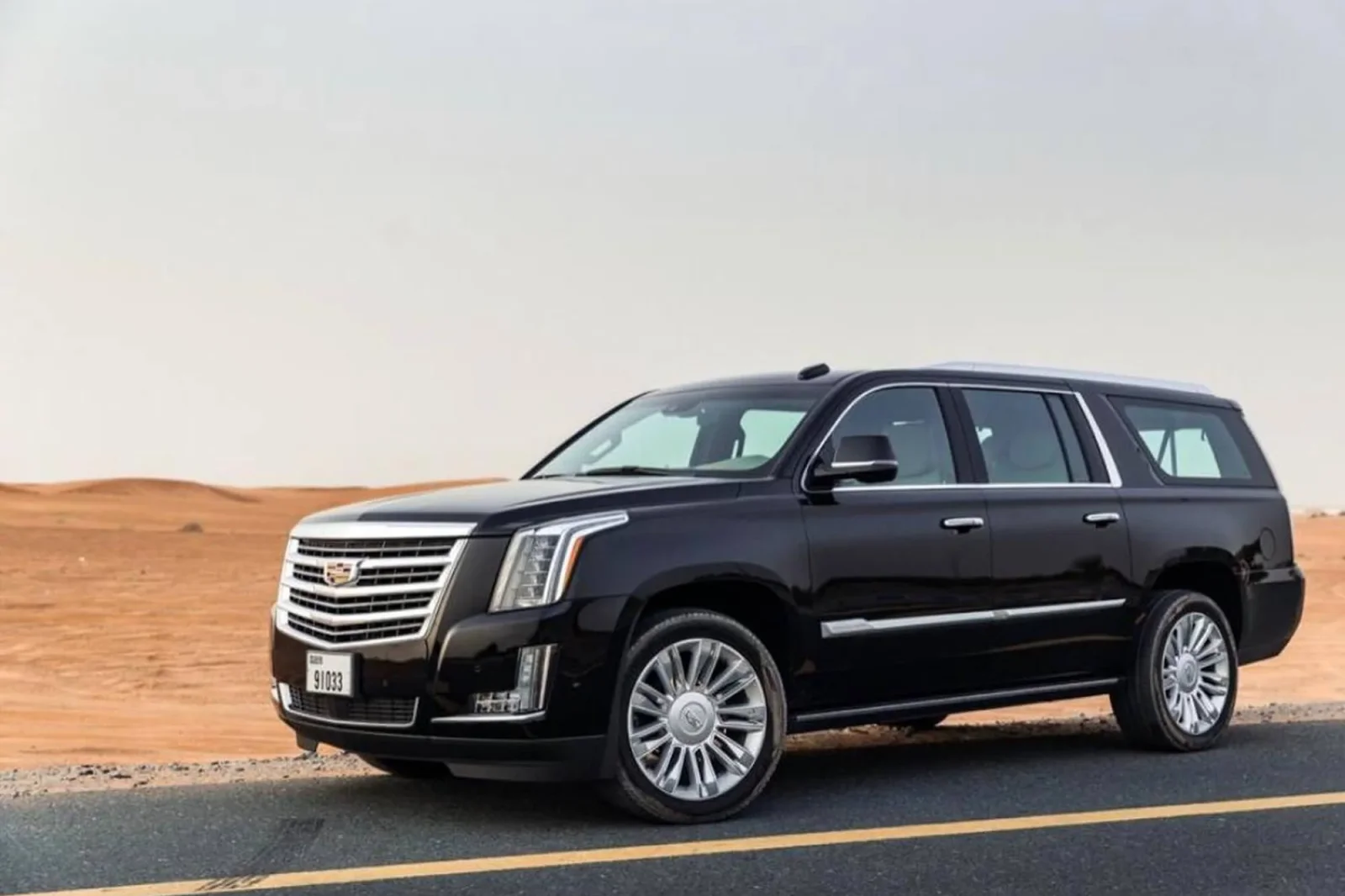 Rent Cadillac Escalade esv Grey 2019 in Dubai