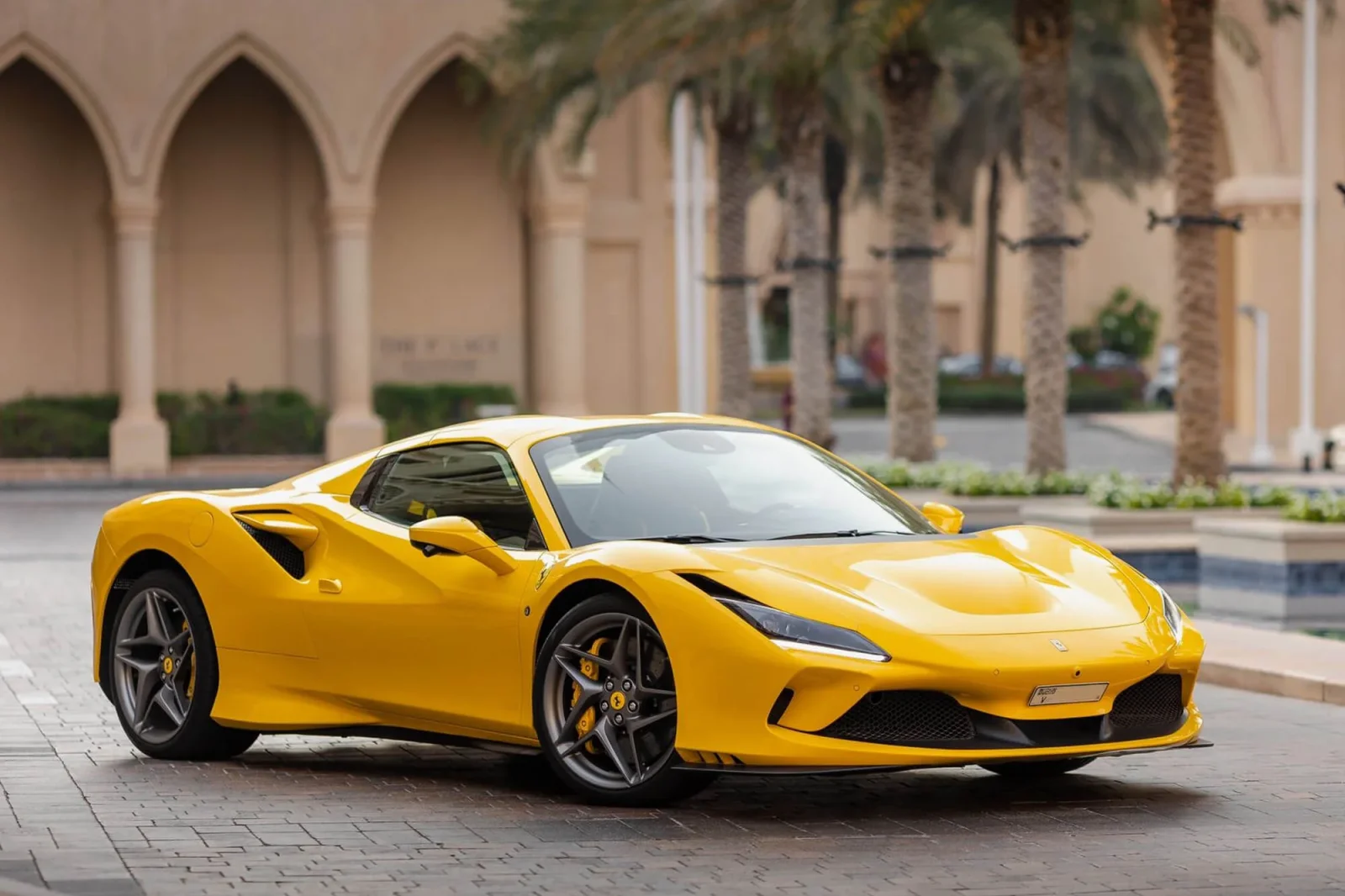 Rent Ferrari F8 Spider  Yellow 2022 in Dubai