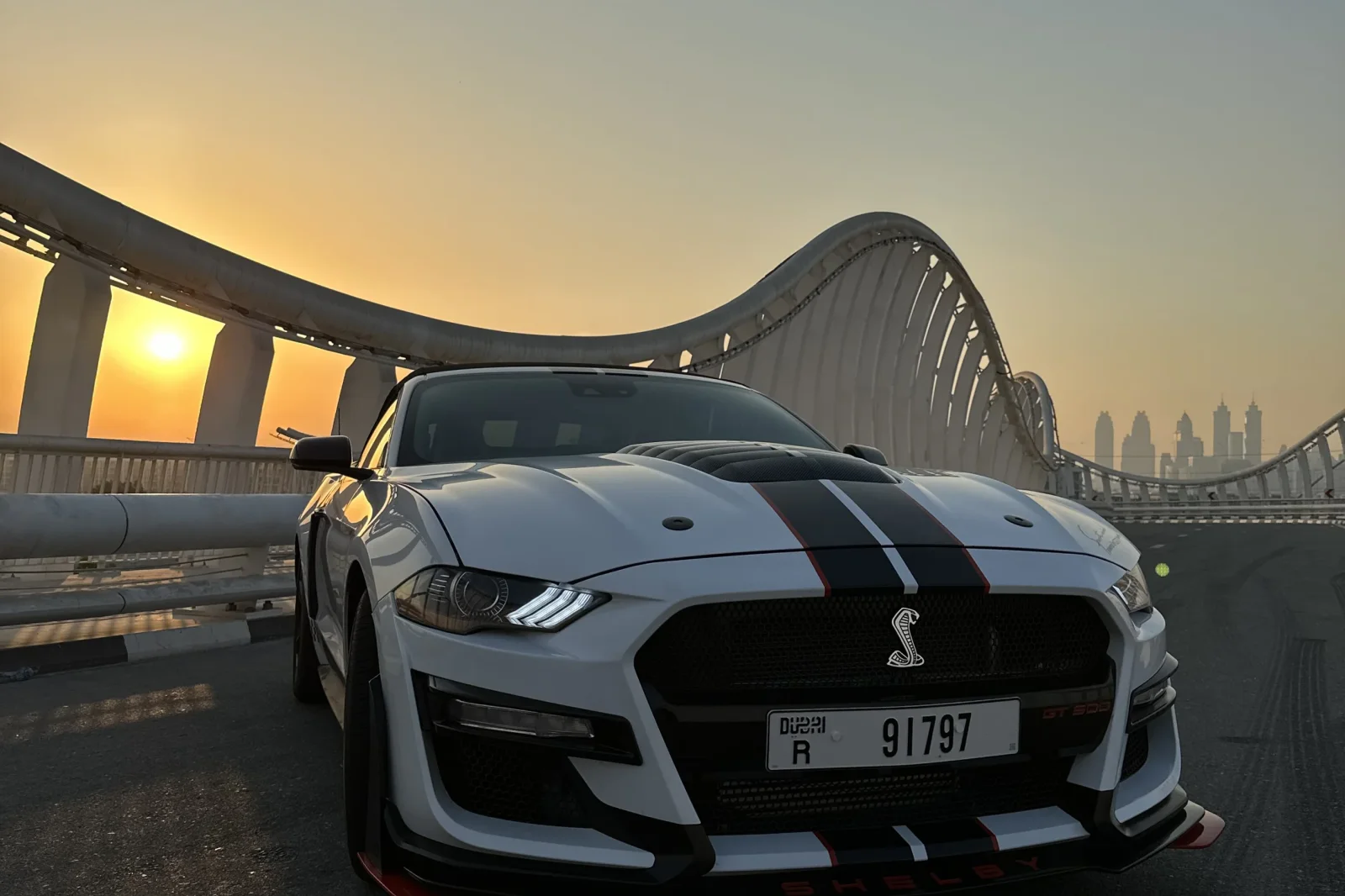 Rent Ford Mustang Shelby Kit White 2022 in Dubai