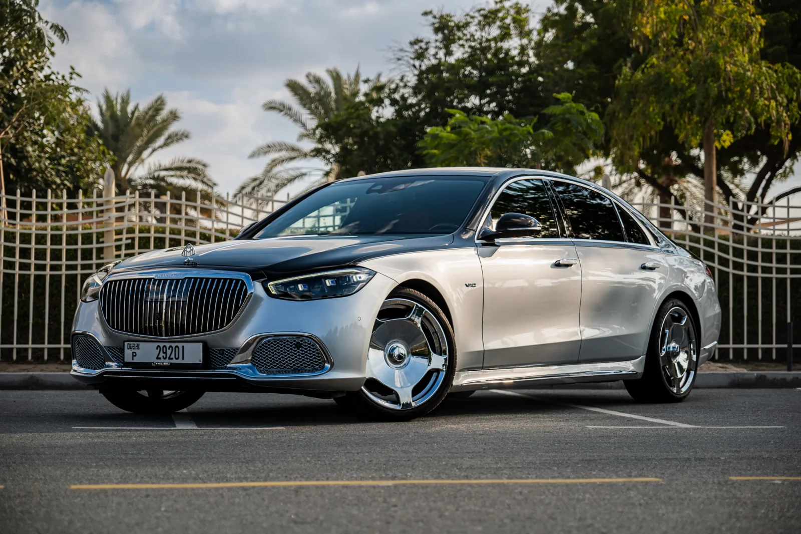 Rent Mercedes-Benz S-Class 450 Maybach Kit Silver 2023 in Dubai