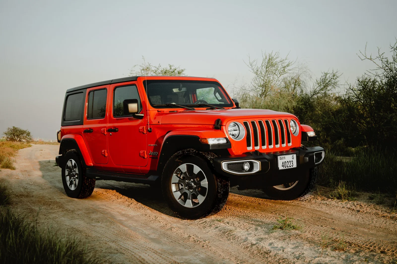 Rent Jeep Wrangler  Red 2022 in Dubai - 2 