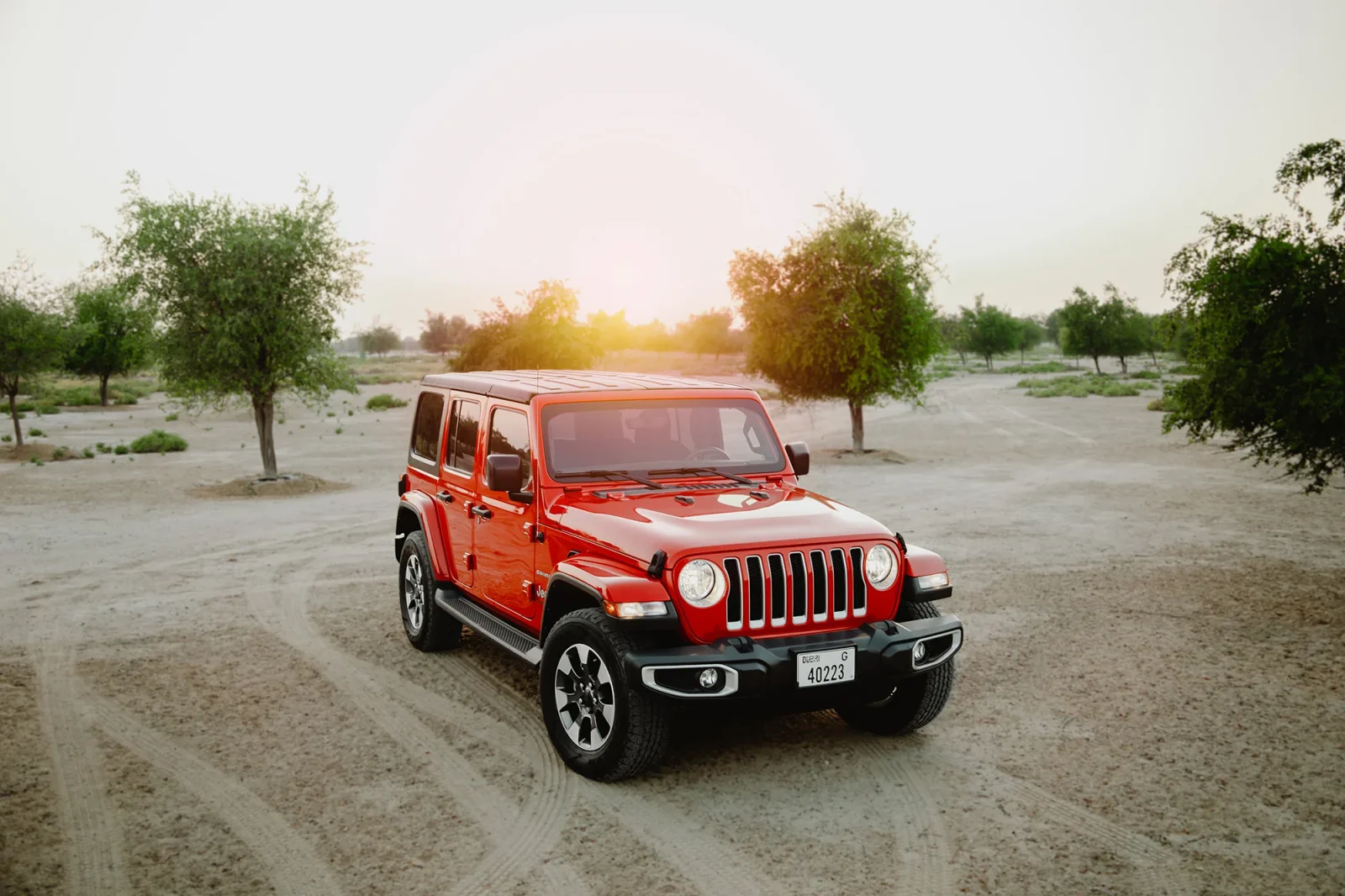 Rent Jeep Wrangler  Red 2022 in Dubai - 8 