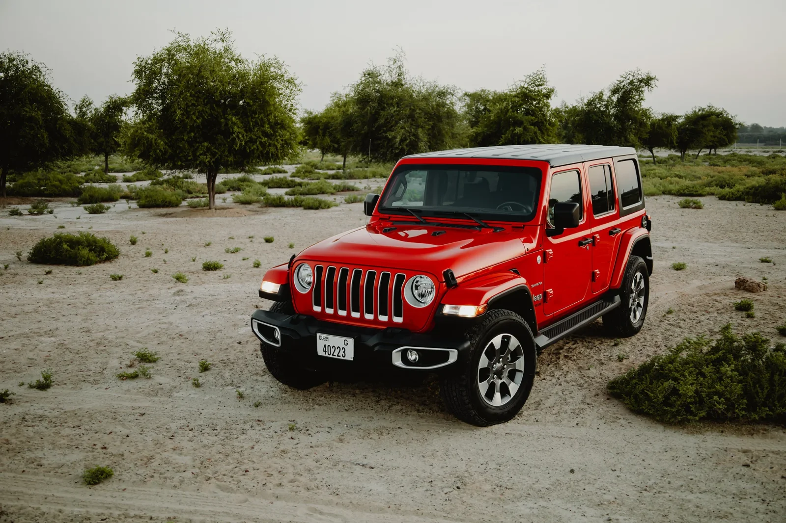 Rent Jeep Wrangler  Red 2022 in Dubai - 9 