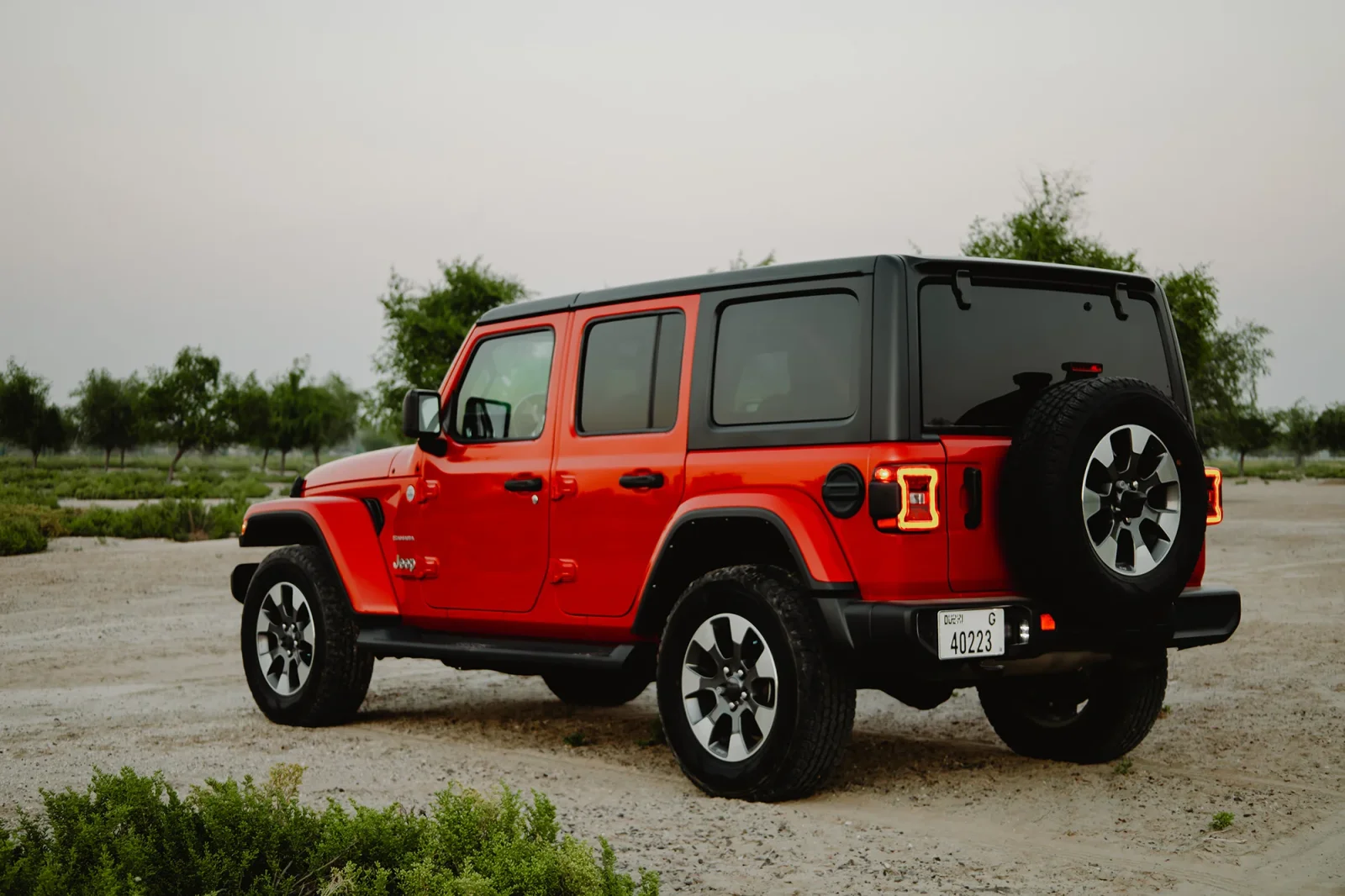 Rent Jeep Wrangler  Red 2022 in Dubai - 11 