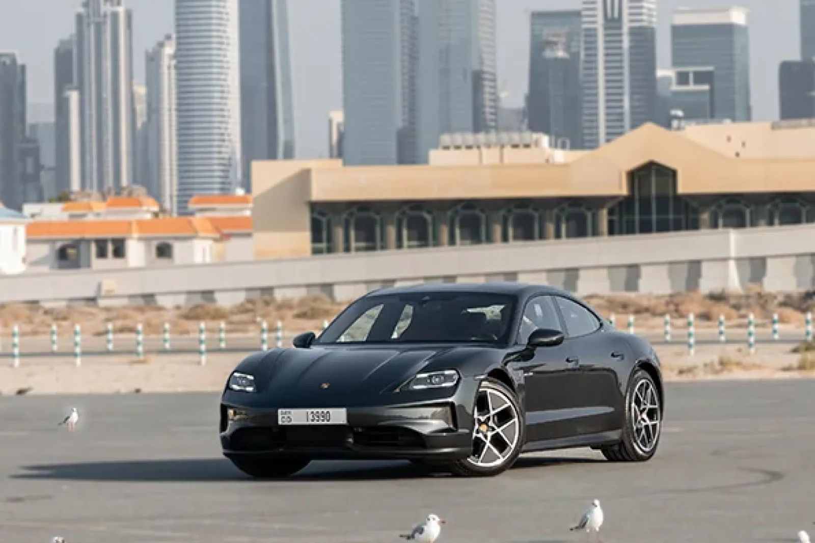 Rent Porsche Taycan  Grey 2025 in Dubai