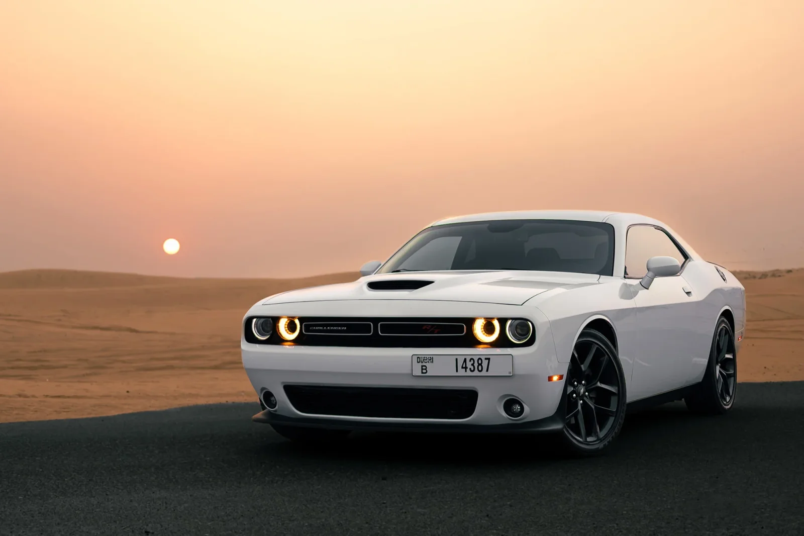 Rent Dodge Challenger R/T White 2022 in Dubai - 2 