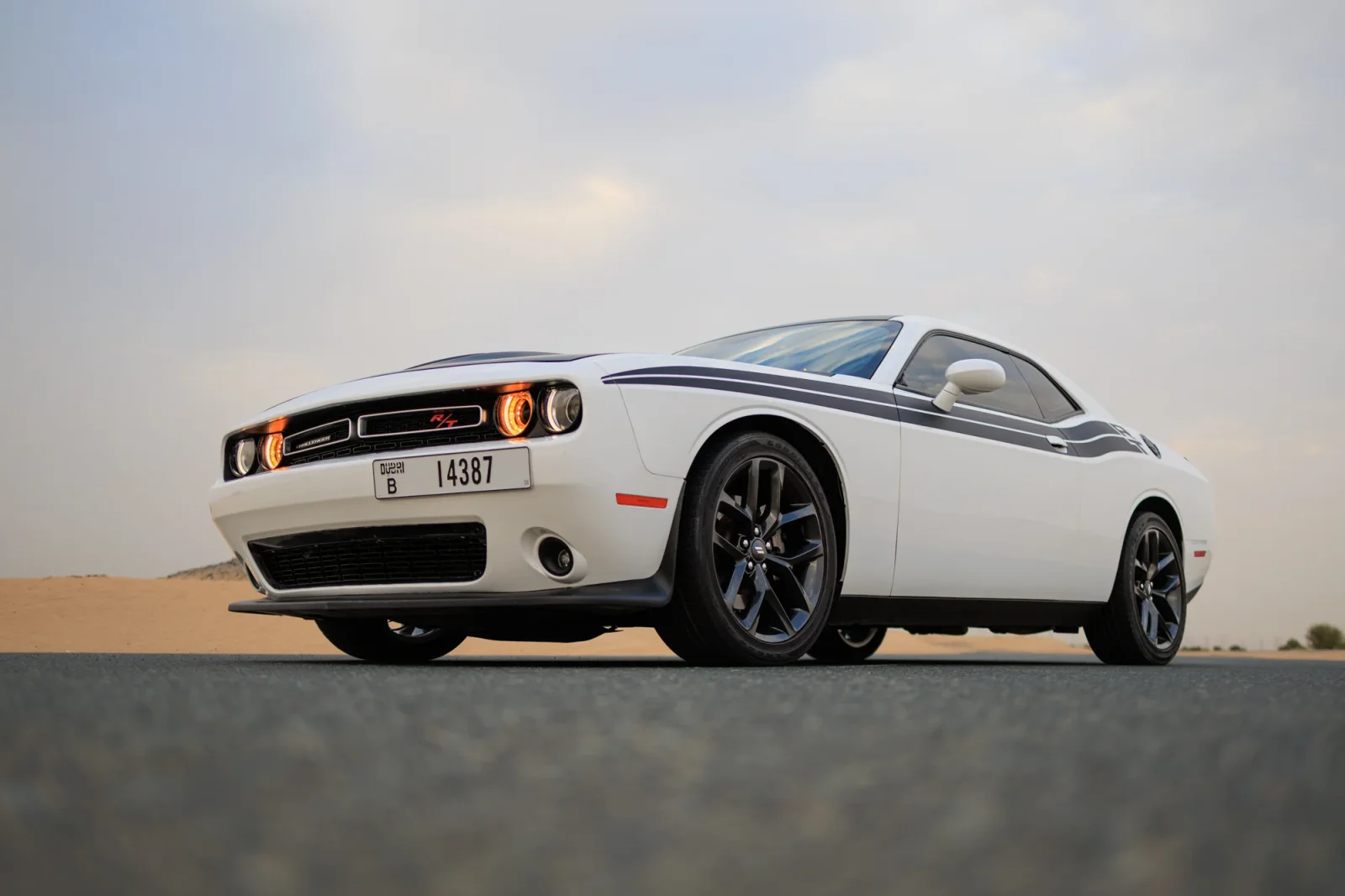 Rent Dodge Challenger R/T White 2022 in Dubai - 2 