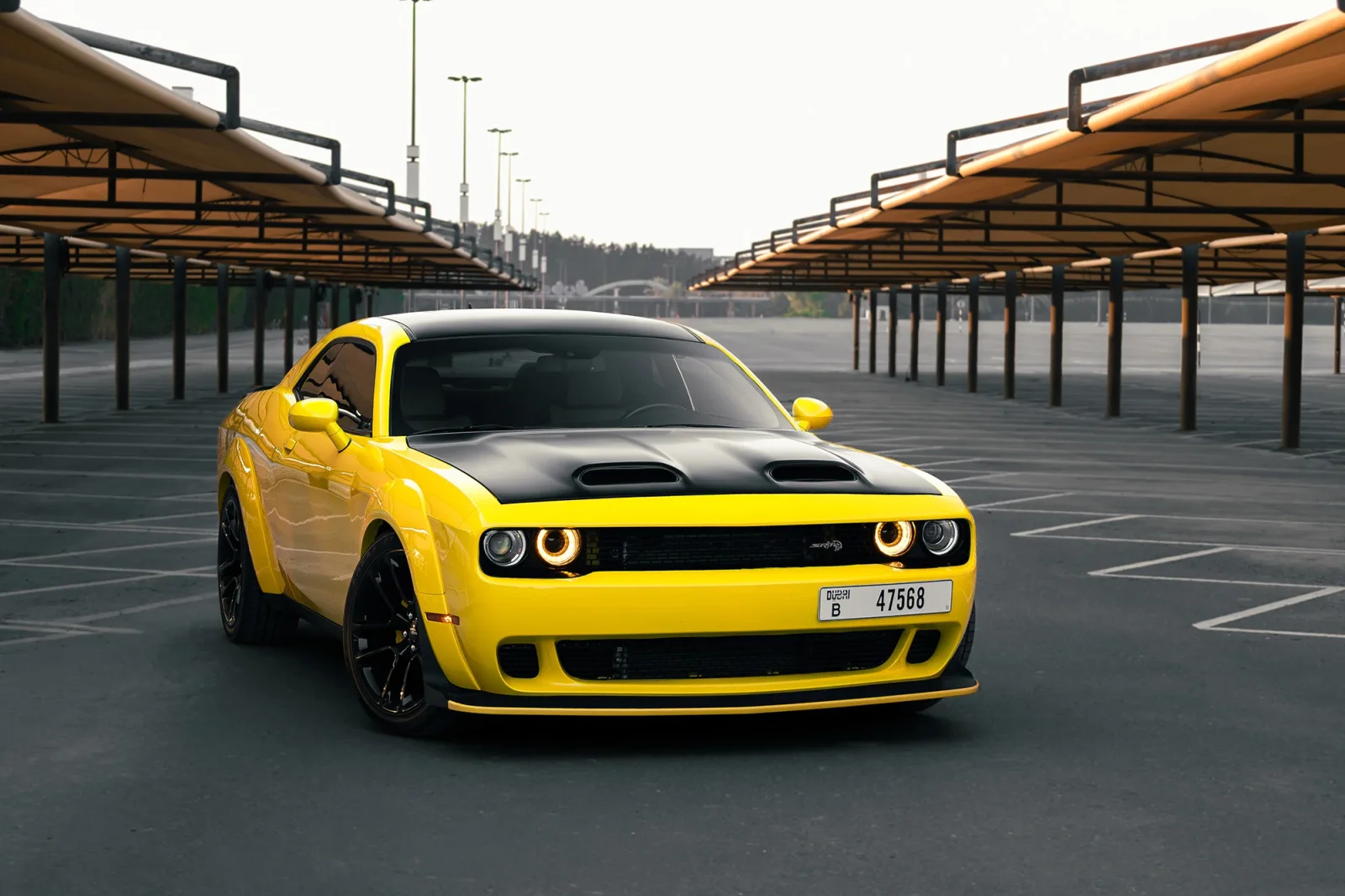 Rent Dodge Challenger R/T Scat Pack Yellow 2022 in Dubai - 10 