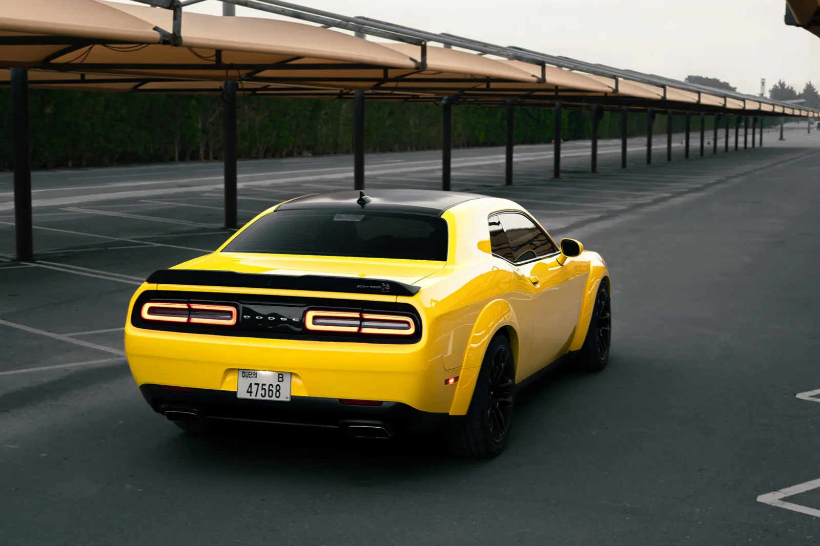 Rent Dodge Challenger R/T Scat Pack Yellow 2022 in Dubai - 11 
