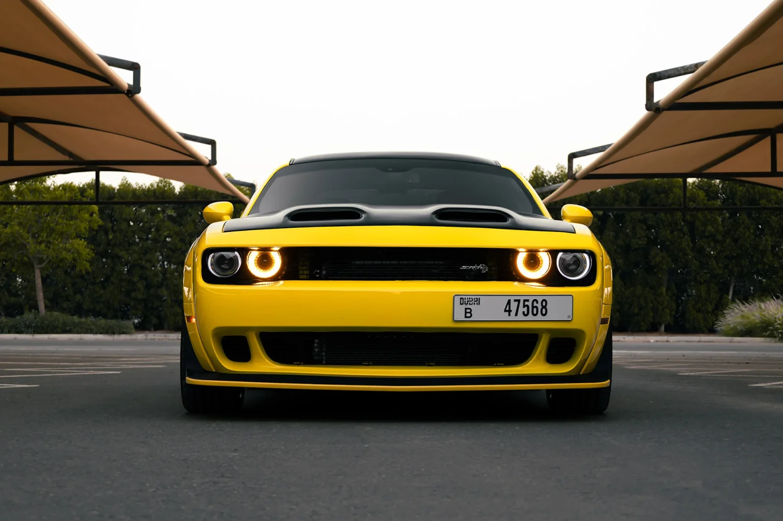 Rent Dodge Challenger R/T Scat Pack Yellow 2022 in Dubai - 12 