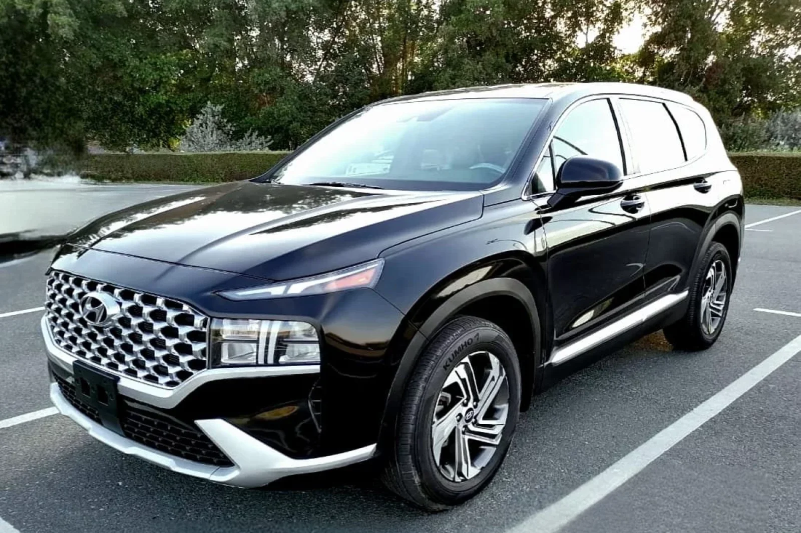 Loyer Hyundai Santa Fe  Noir 2022 en Dubai