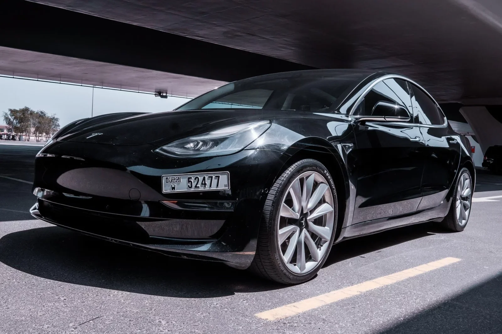 Rent Tesla Model 3 Long range Black 2020 in Dubai