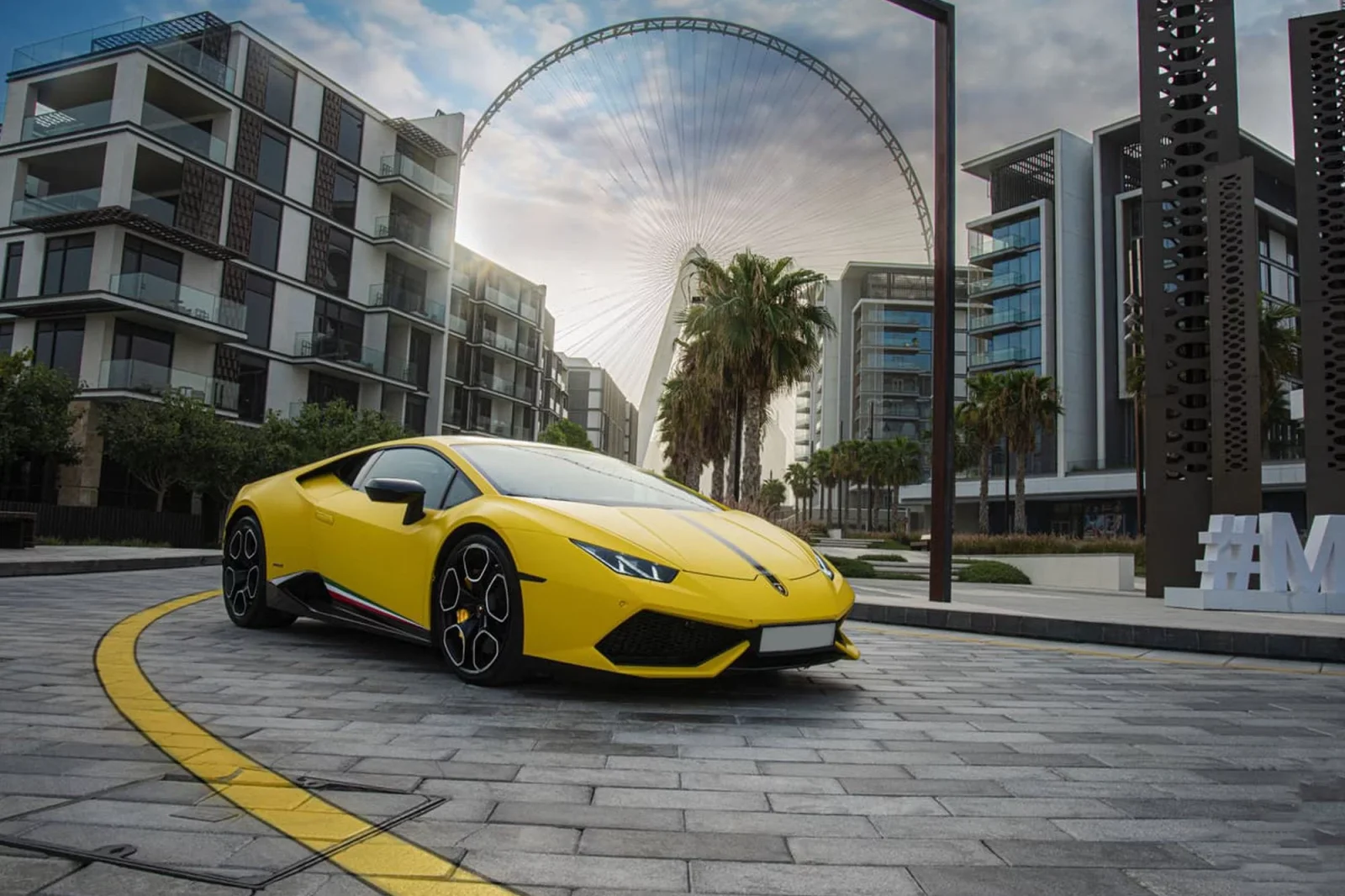 Miete Lamborghini Huracan Coupe Gelb 2018 in der Dubai