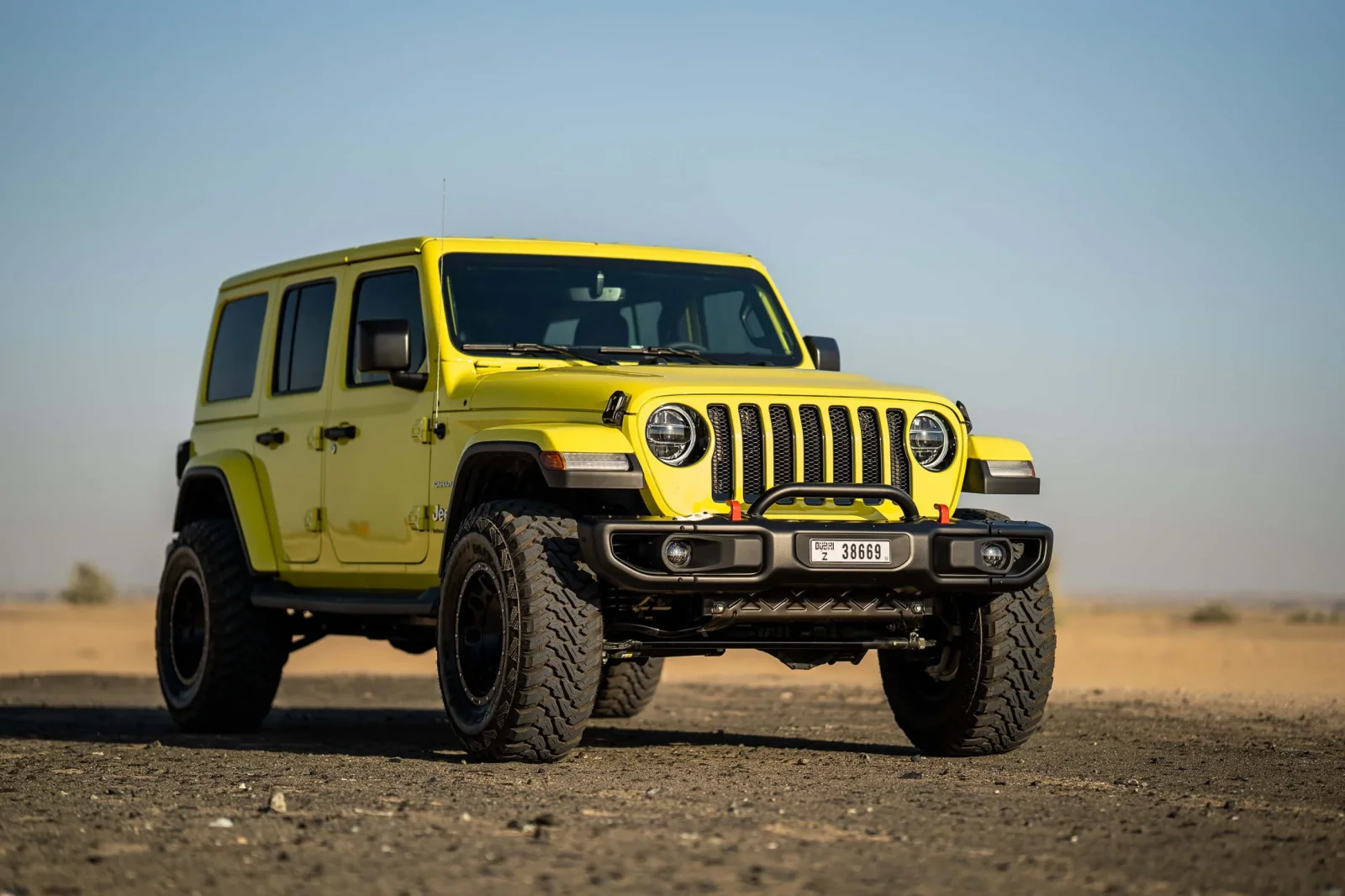 Rent Jeep Wrangler  Yellow 2023 in Dubai