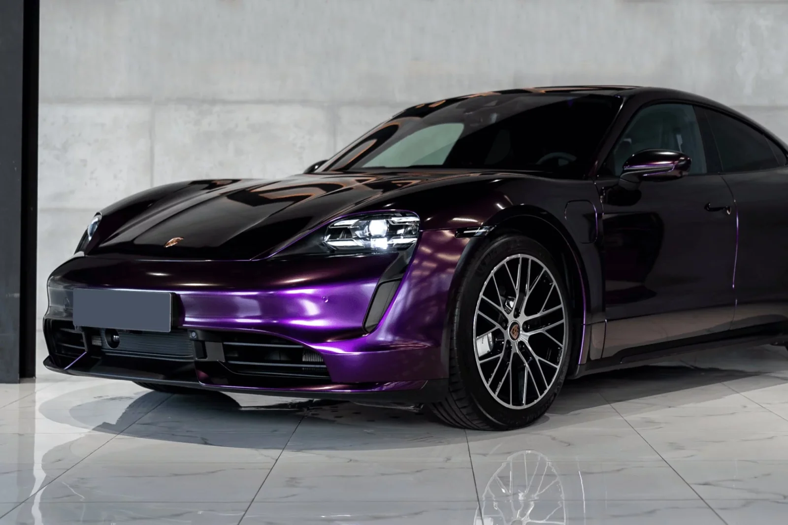 Rent Porsche Taycan Turbo Violet 2021 in Dubai