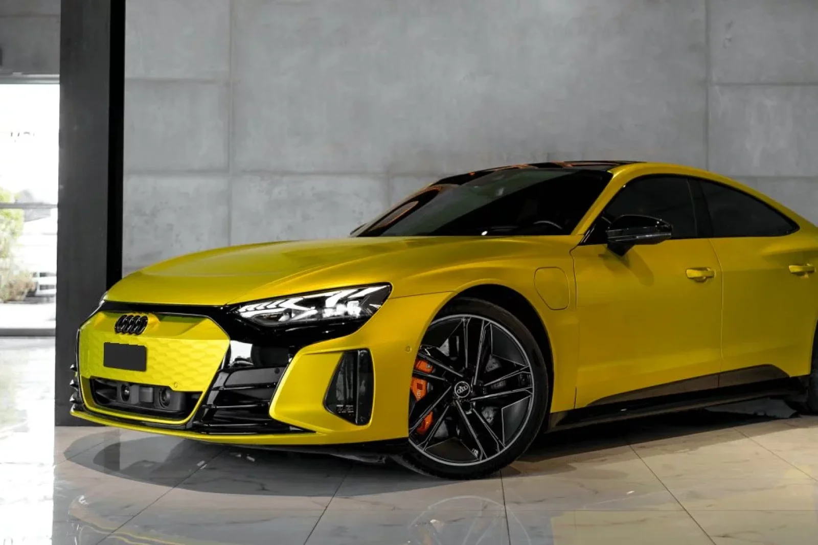 Rent Audi e-tron GT RS Yellow 2022 in Dubai