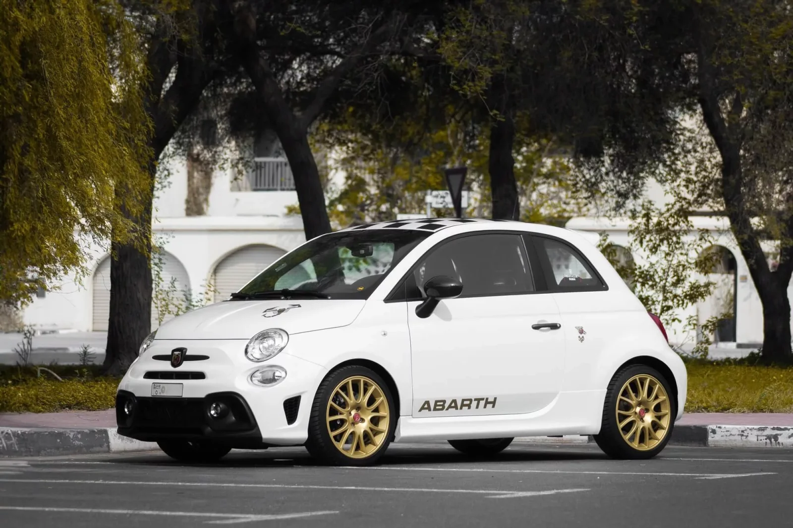 Rent Abarth 595  White 2021 in Dubai