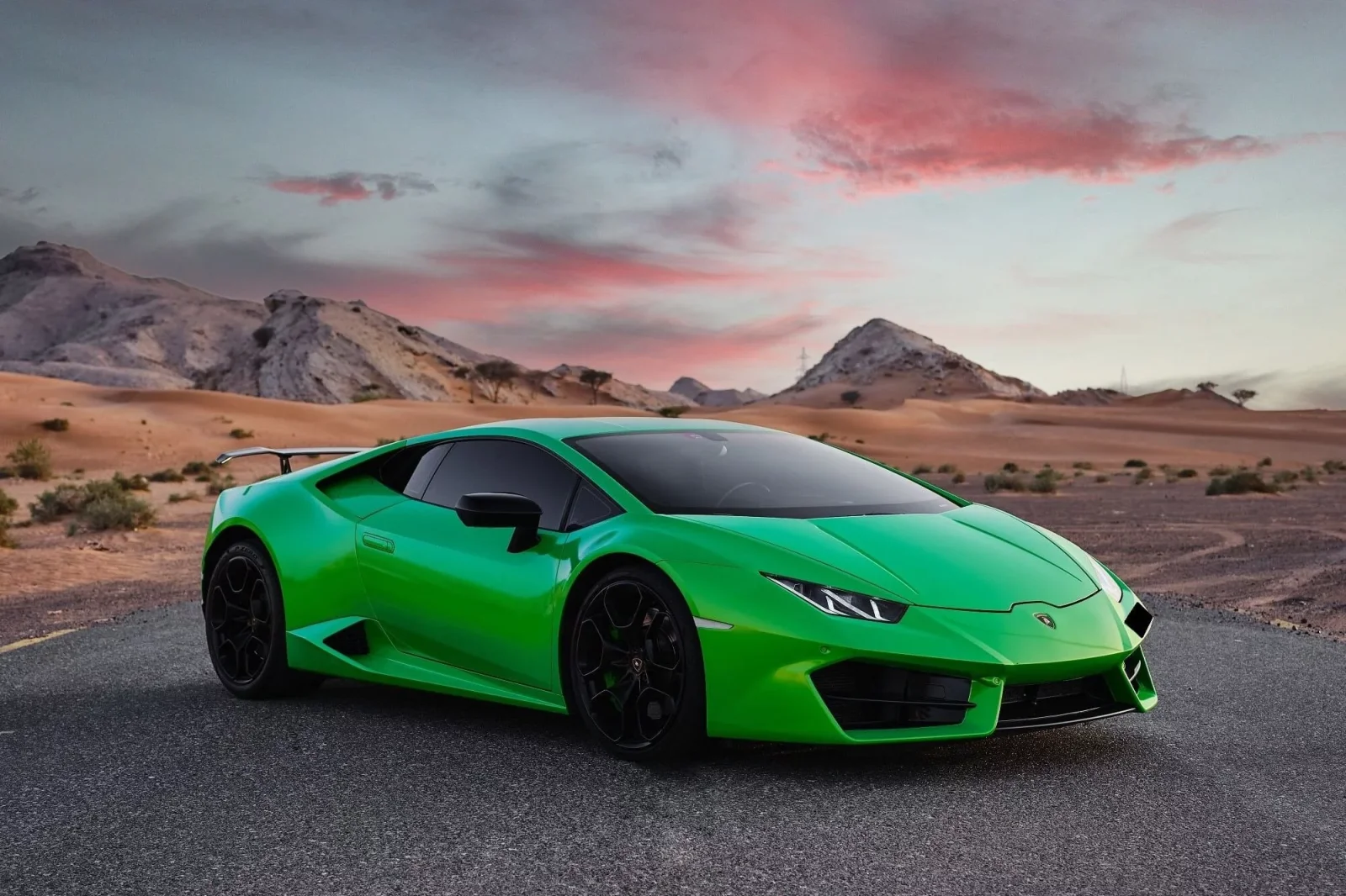 Rent Lamborghini Huracan  Green 2021 in Dubai - 2 