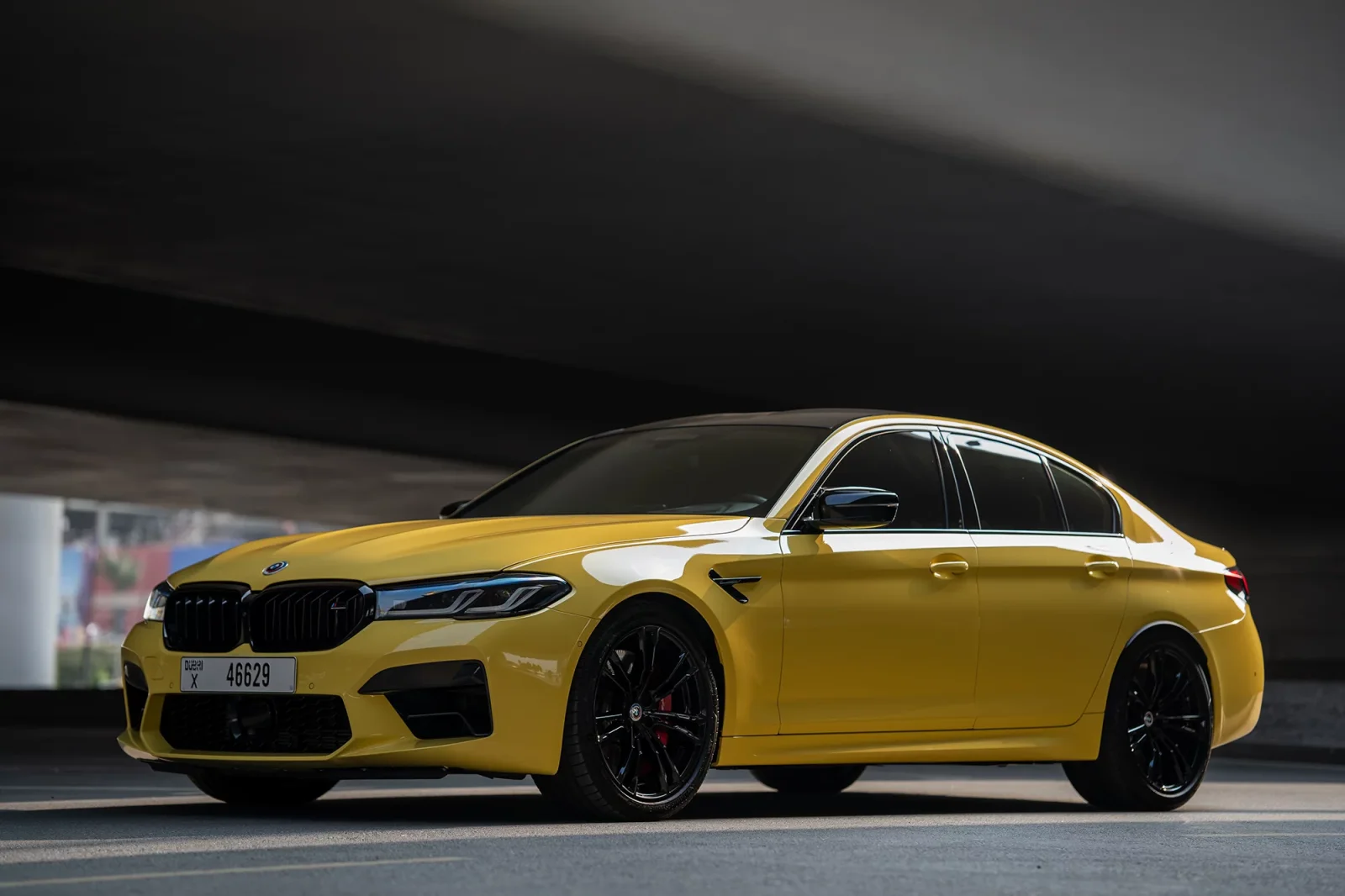 Rent BMW M5 Competition Yellow 2023 in Dubai