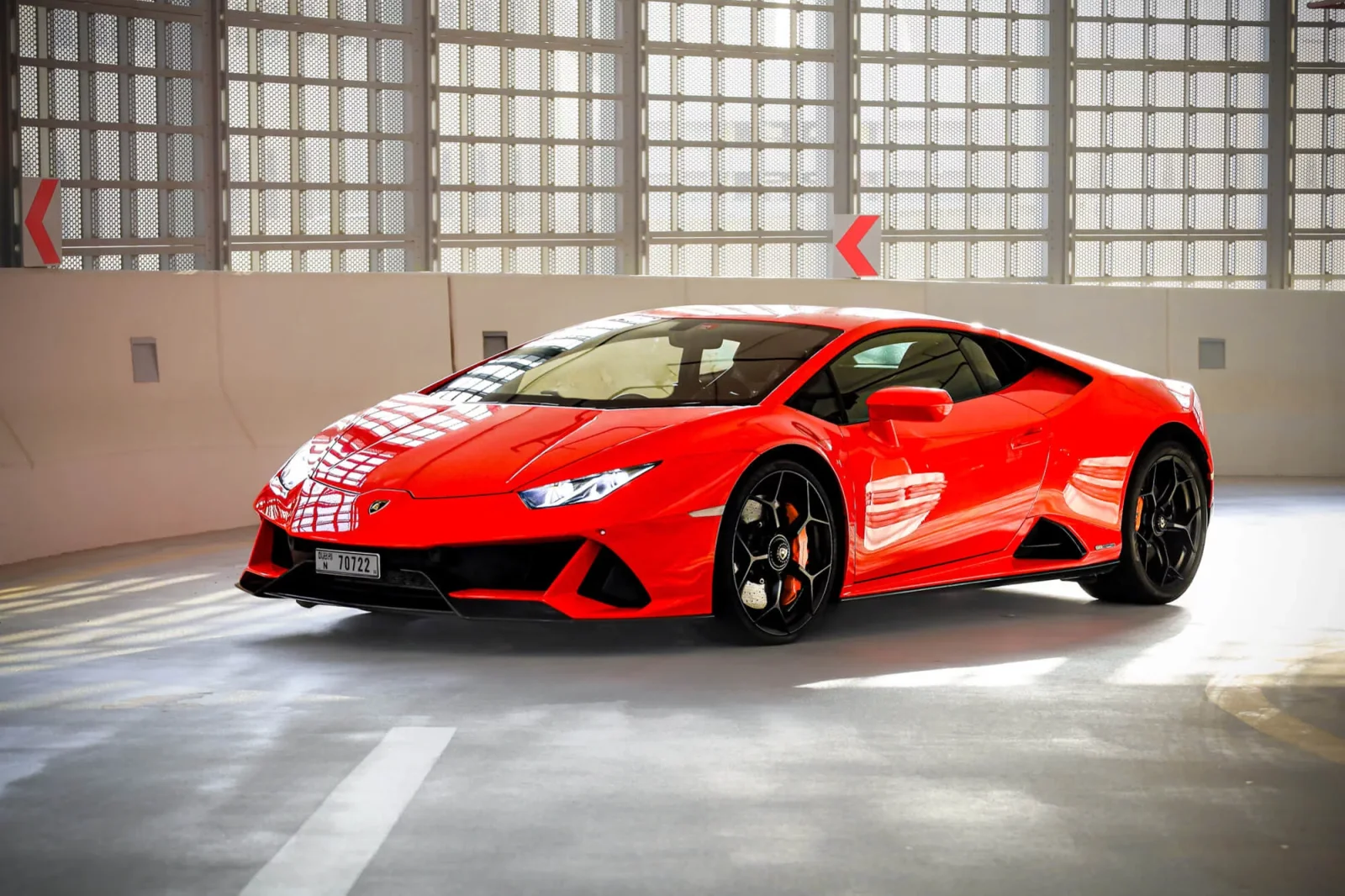 Miete Lamborghini Huracan EVO Orange 2020 in der Dubai