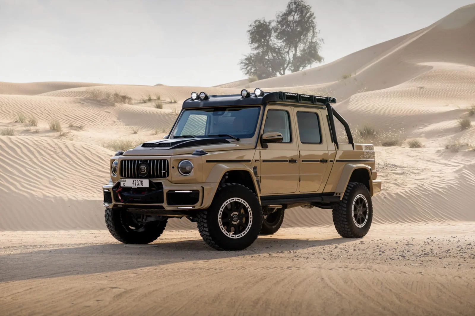 Rent Mercedes-Benz G-Class G700 Brabus Pickup 4x4 Beige 2023 in Dubai