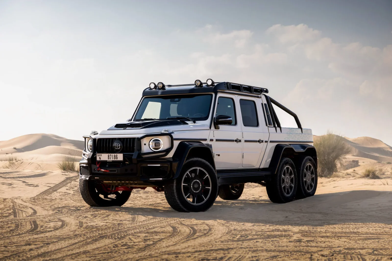 Rent Mercedes-Benz G-Class Brabus Pickup 6x6 White 2023 in Dubai